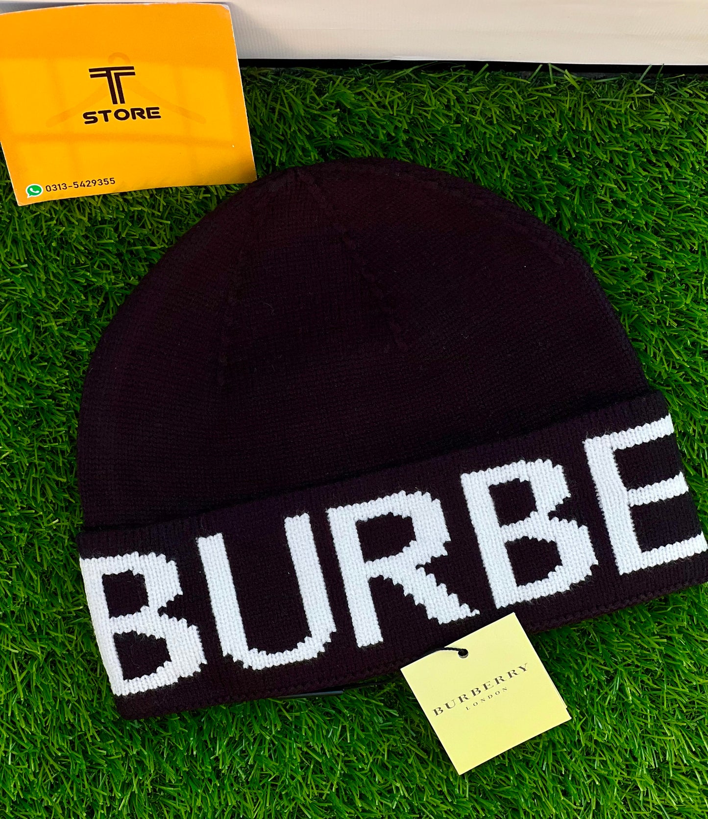 Burberry Black Woolen Beanie Cap