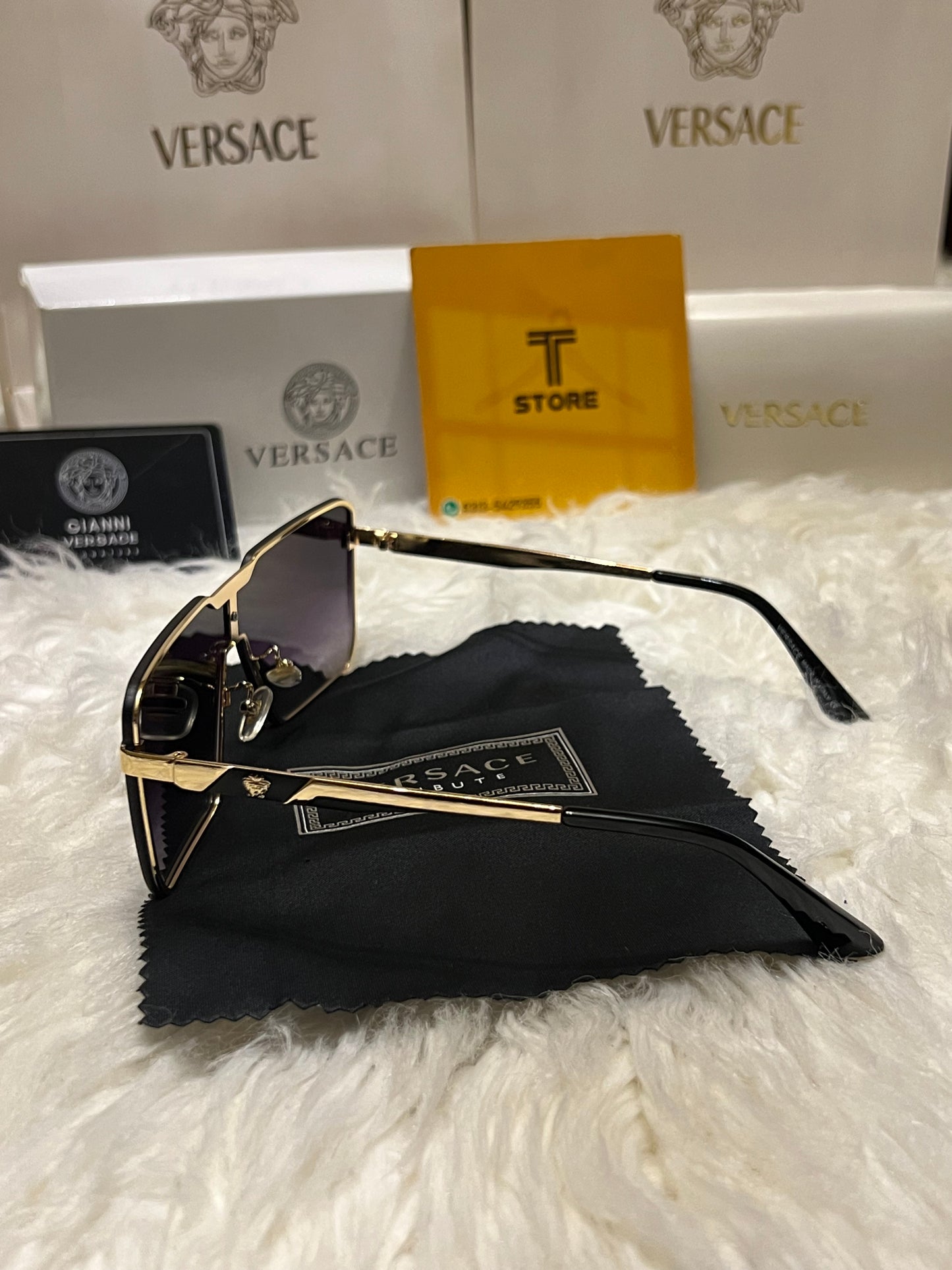 Versace Black Slim Frame Men’s Sunglasses