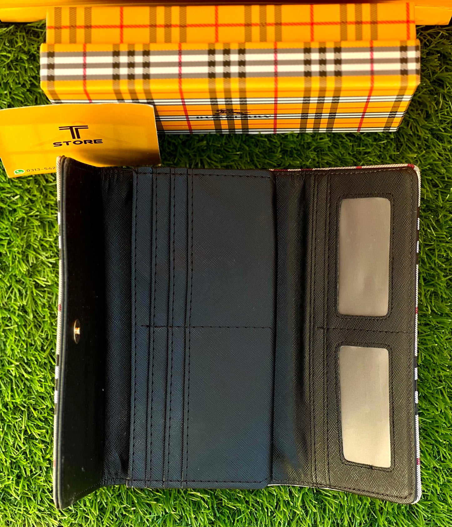 Burberry Black Double Flap Women Wallet