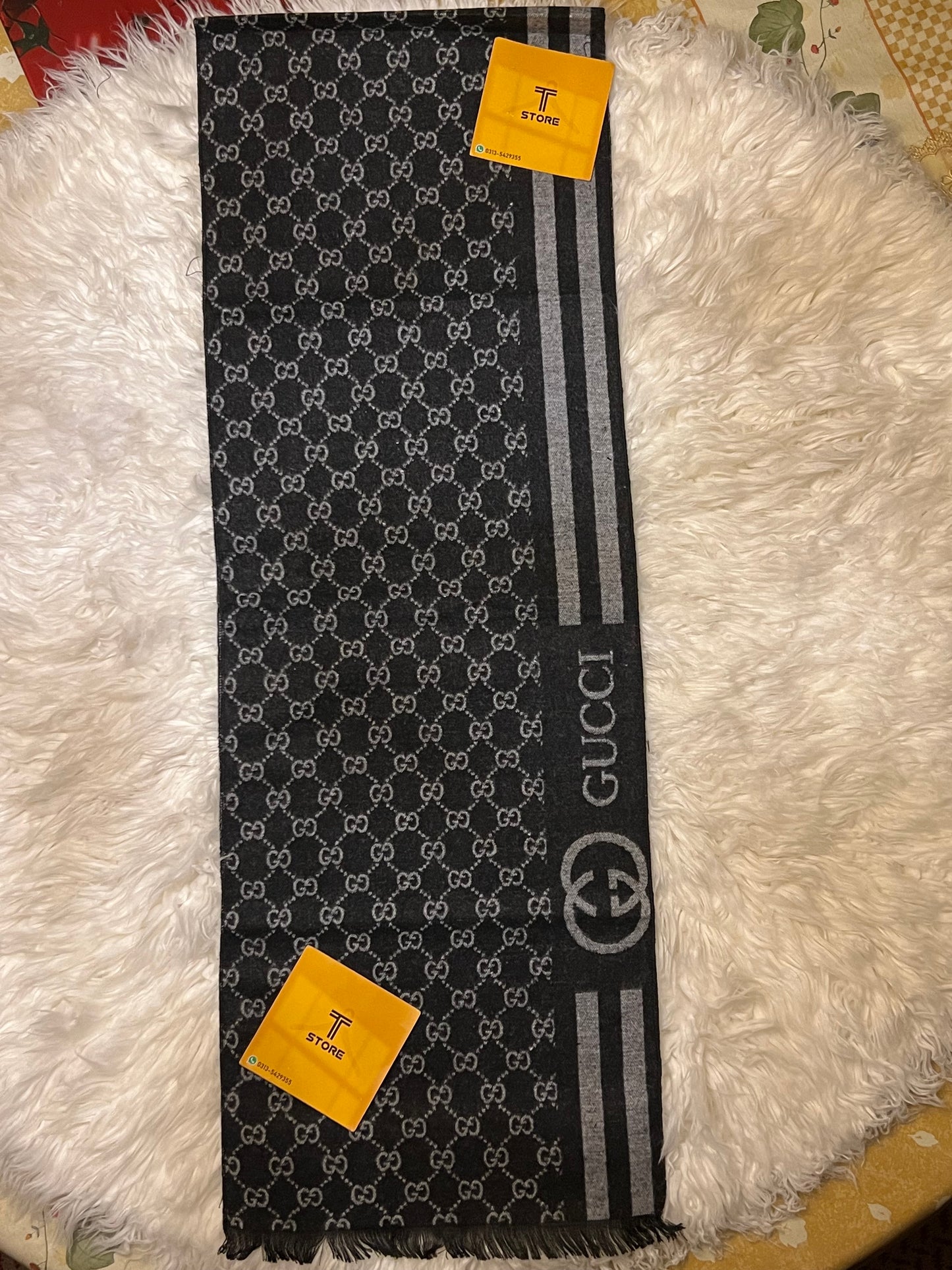 Gucci Black White Muffler