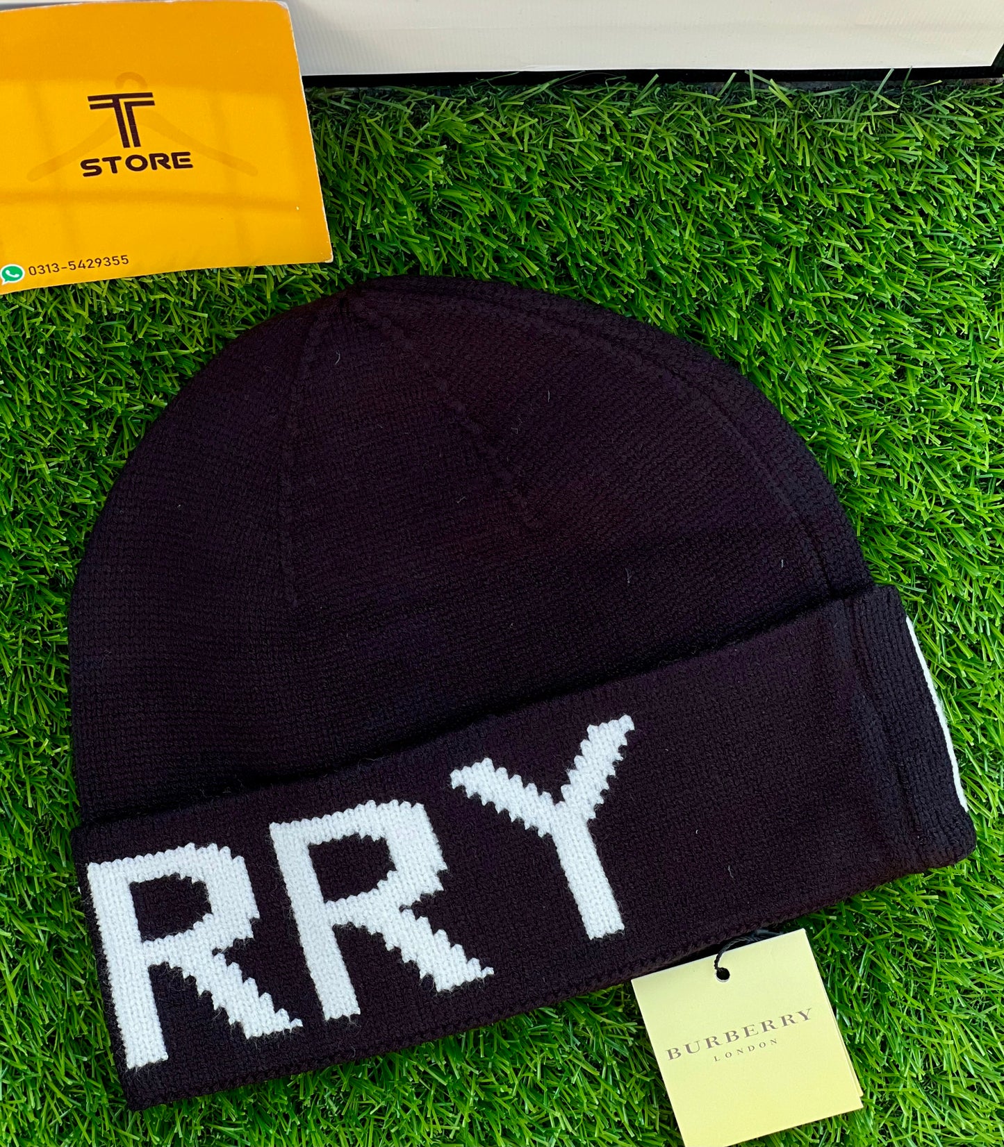 Burberry Black Woolen Beanie Cap