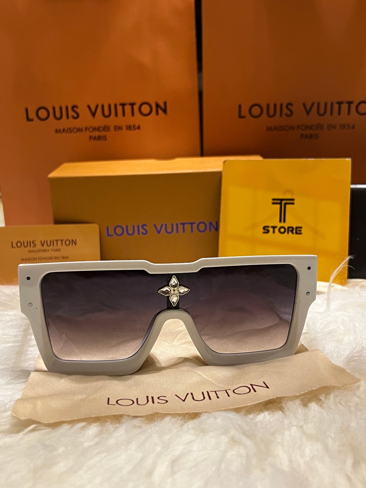 LV Cyclone White Sunglasses