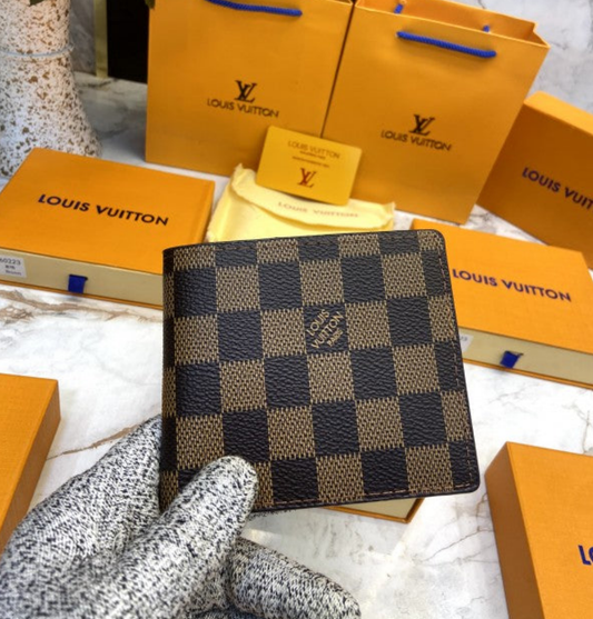 LV Brown Check Flap Wallet