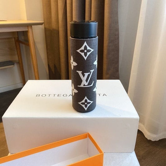 LV Monogram Black Large Logo Printed Thermo Flask LED Display Temperature Bottle