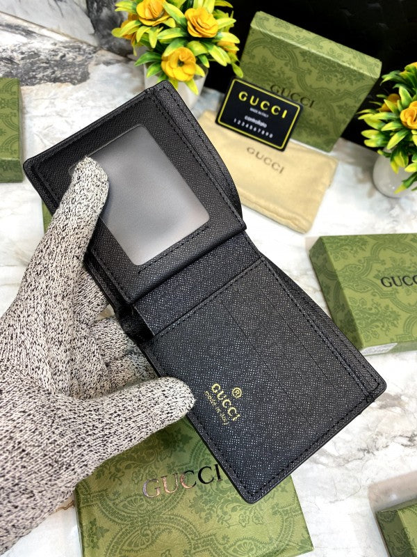 Gucci Bee Black Plain Wallet