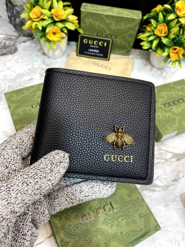 Gucci Bee Black Plain Wallet