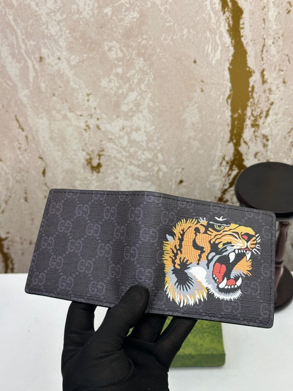 Gucci Black Lion Flap Wallet