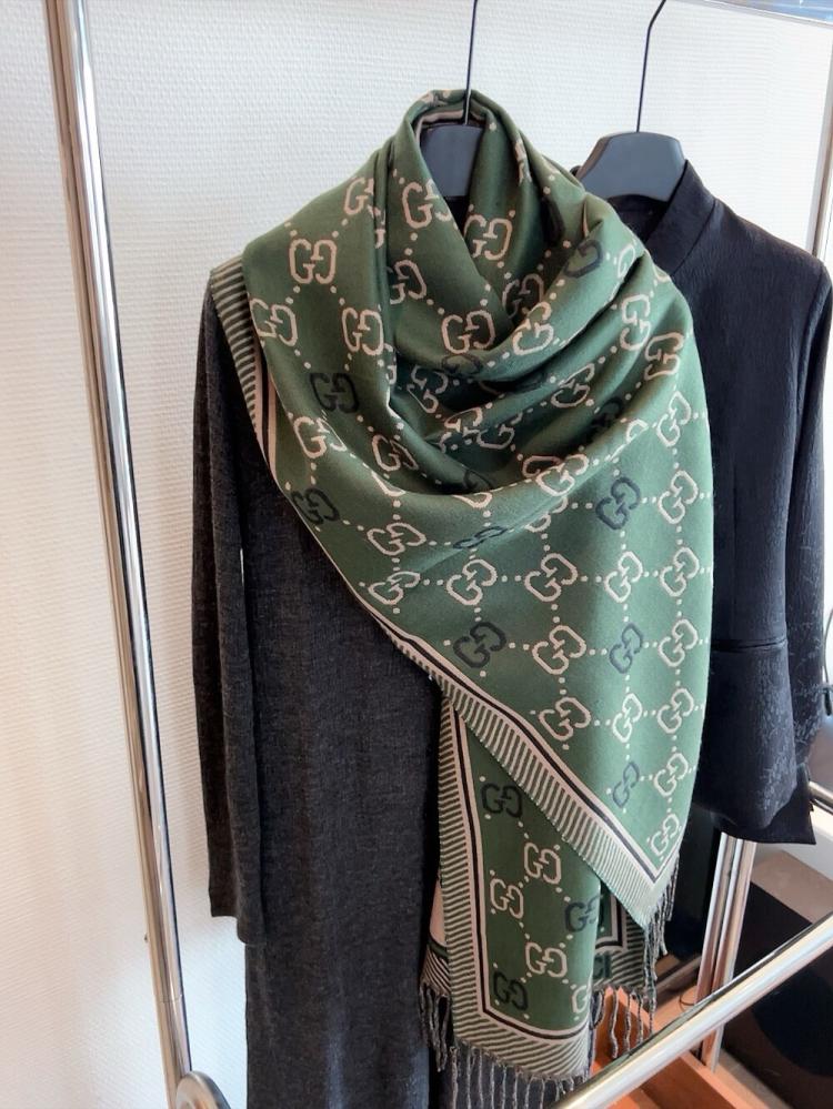 Gucci Green Woolen Shawl For Women