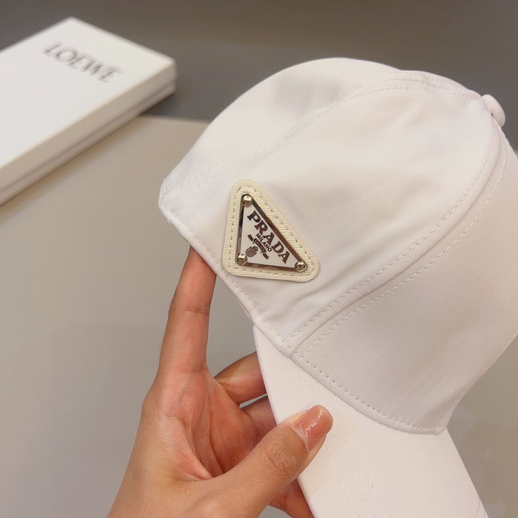 Prada White Side Logo Cap