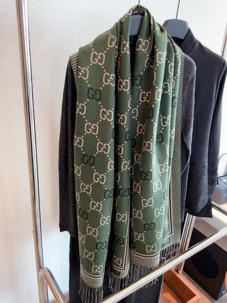 Gucci Green Woolen Shawl For Women