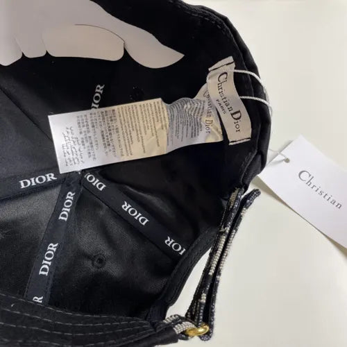 Dior Black Printed Bee Logo Cap